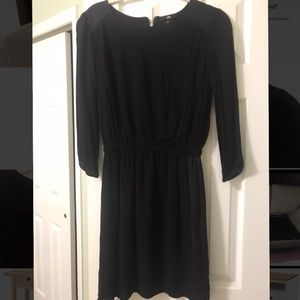 H&M 3/4 Sleeve Black Dress with Satin Accents